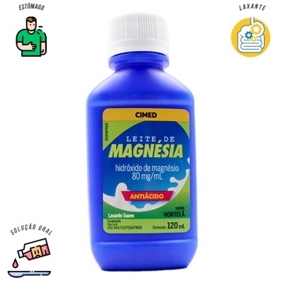 Leite de magnésia antiácido 120 ml sabor hortelã Cimed